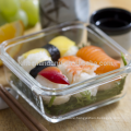 High borosilicate square glass bento lunch box storage food prep container with lid